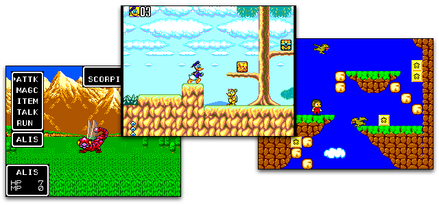 Screenshots from the Sega Master system