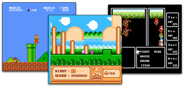 Screenshots from the Nintendo Entertainment System