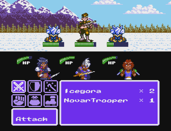 Another Star 2 battle menu mockup.