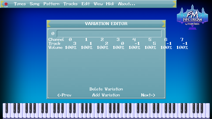 FM Pipe Organ editor screenshot